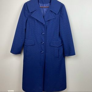 70s Vintage sears navy peacoat spread collar sz L